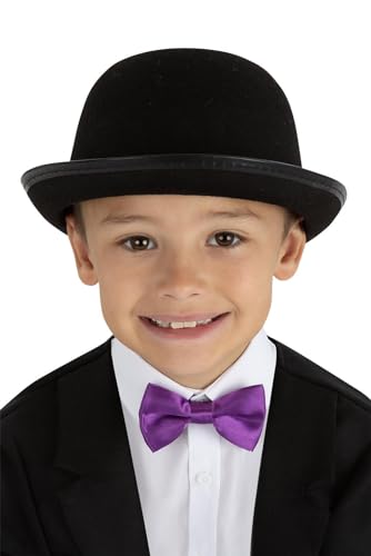 Smiffys 53121, Black Kids Victorian Bowler Hat, Unisex Children, One Size