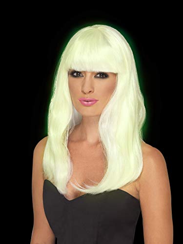 Smiffys Women's Glow In The Dark Glam Party Wig