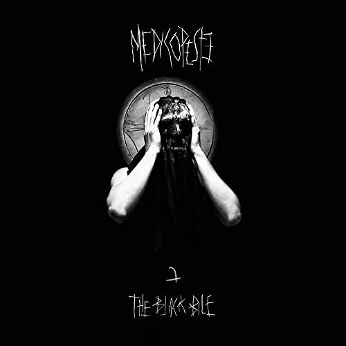 Dark album cover featuring a figure with obscured face and halo.