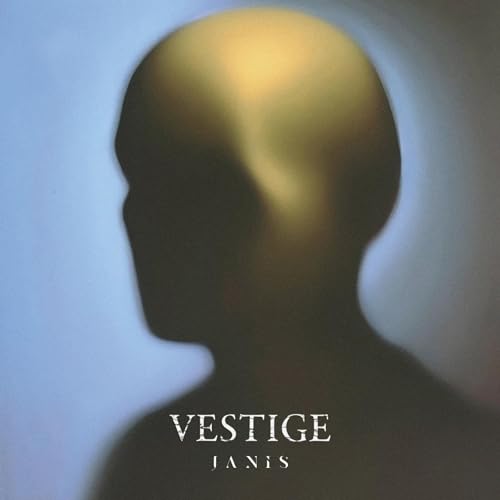A dark silhouette of a head against a glowing, hazy blue and gold background.