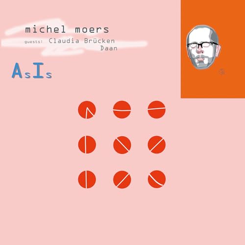 Album cover for Michel Moers’ “As Is” featuring a portrait and geometric shapes.