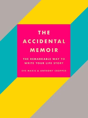 Book cover: āThe Accidental Memoirā with pink rectangle and geometric design.