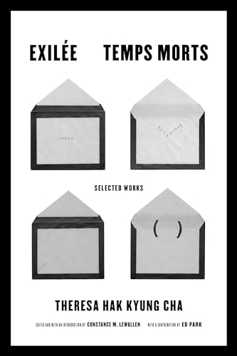 Book cover with four open envelopes and text by Theresa Hak Kyung Cha.