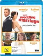 “Love Wedding Marriage” Blu-ray cover with actors Mandy Moore and John Krasinski.