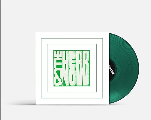 Green vinyl record with white square cover featuring green text.