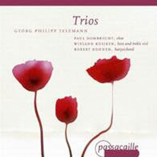 CD cover with red poppy flowers and text: Telemann Trios.