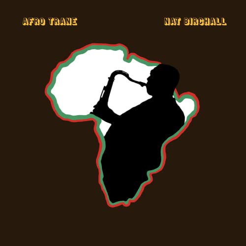 Album cover: Silhouette of saxophonist against a map of Africa.