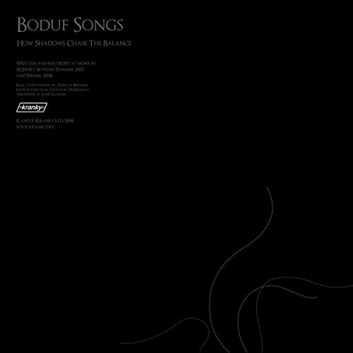 Black CD cover with white text and a curved, white line design.