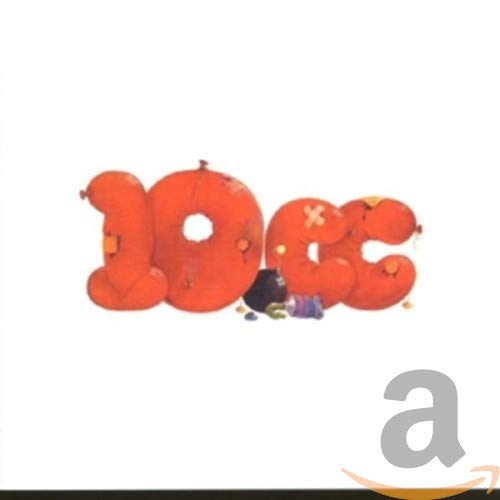10cc album cover featuring large, orange, cartoonish numbers and letters.