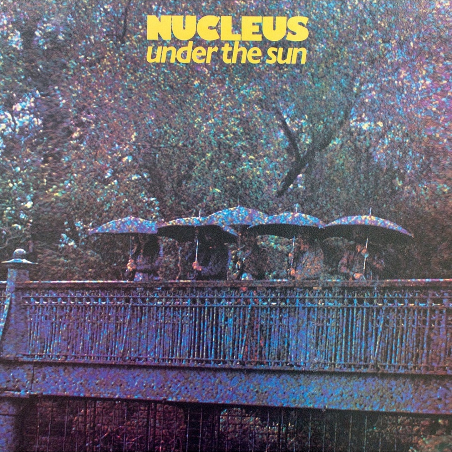 Album cover for Nucleus’ “Under The Sun” showing people under parasols.