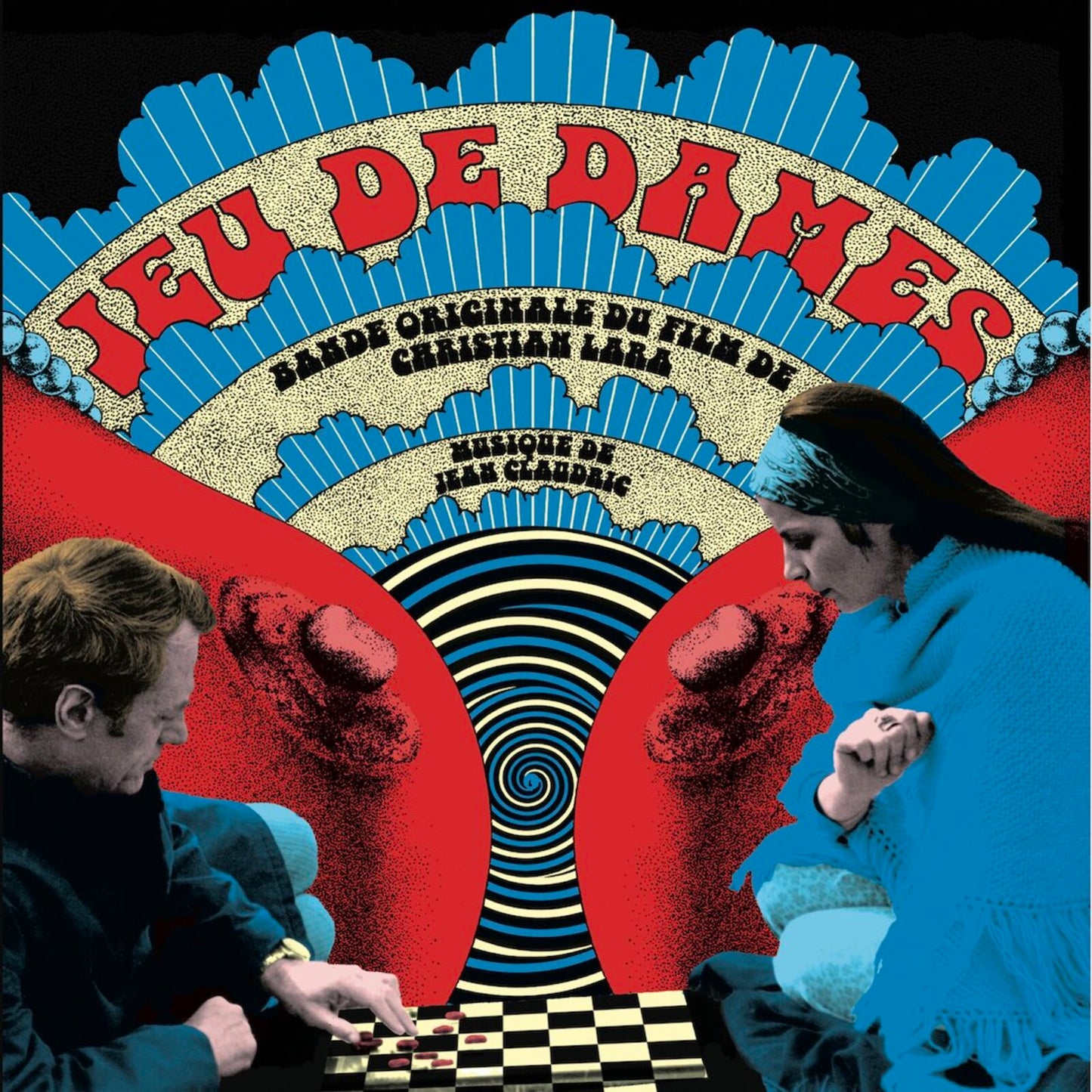 Vinyl record cover for “Jeu De Dames” featuring two men playing chess.