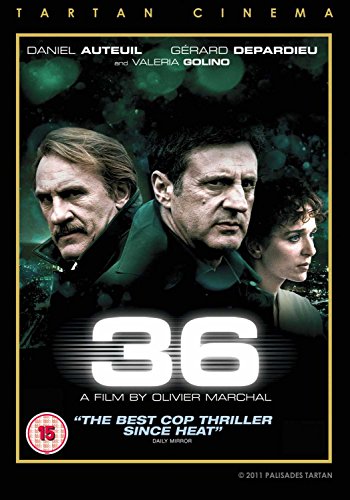 DVD cover for "36" featuring three actors and a large number "36".