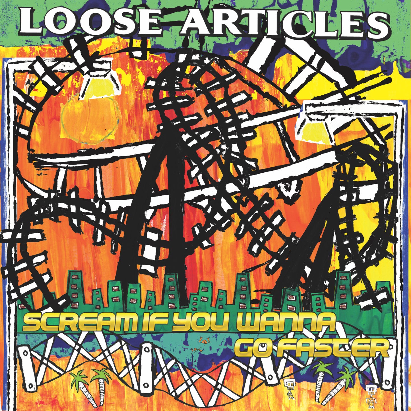 Album cover for Loose Articles’ “Scream If You Wanna Go Faster,” abstract art.