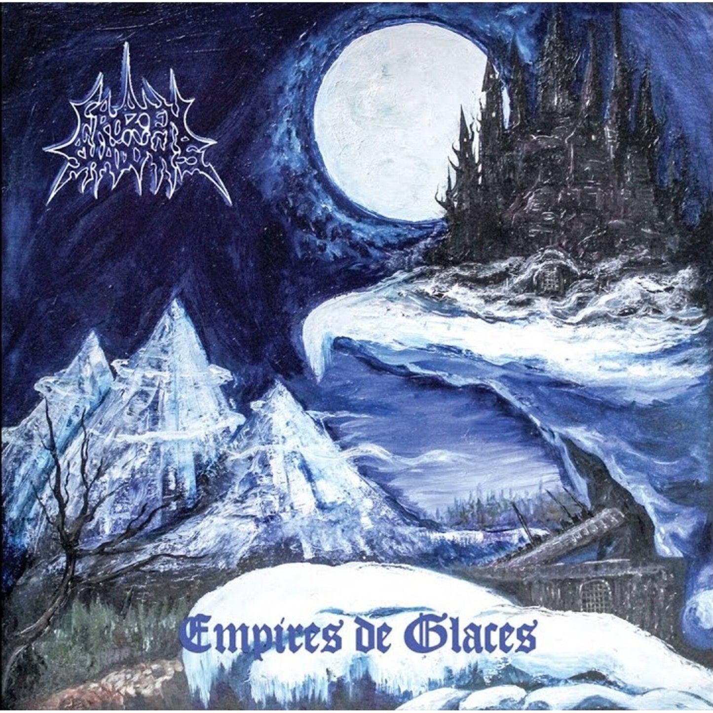 CD cover: Snowy landscape with a castle silhouetted against a full moon.