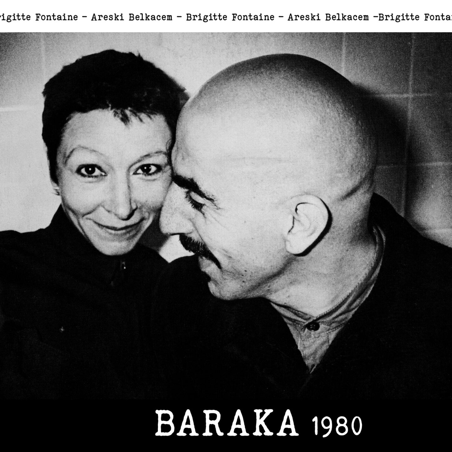 Black and white portrait of two people, with "BARAKA 1980" text.