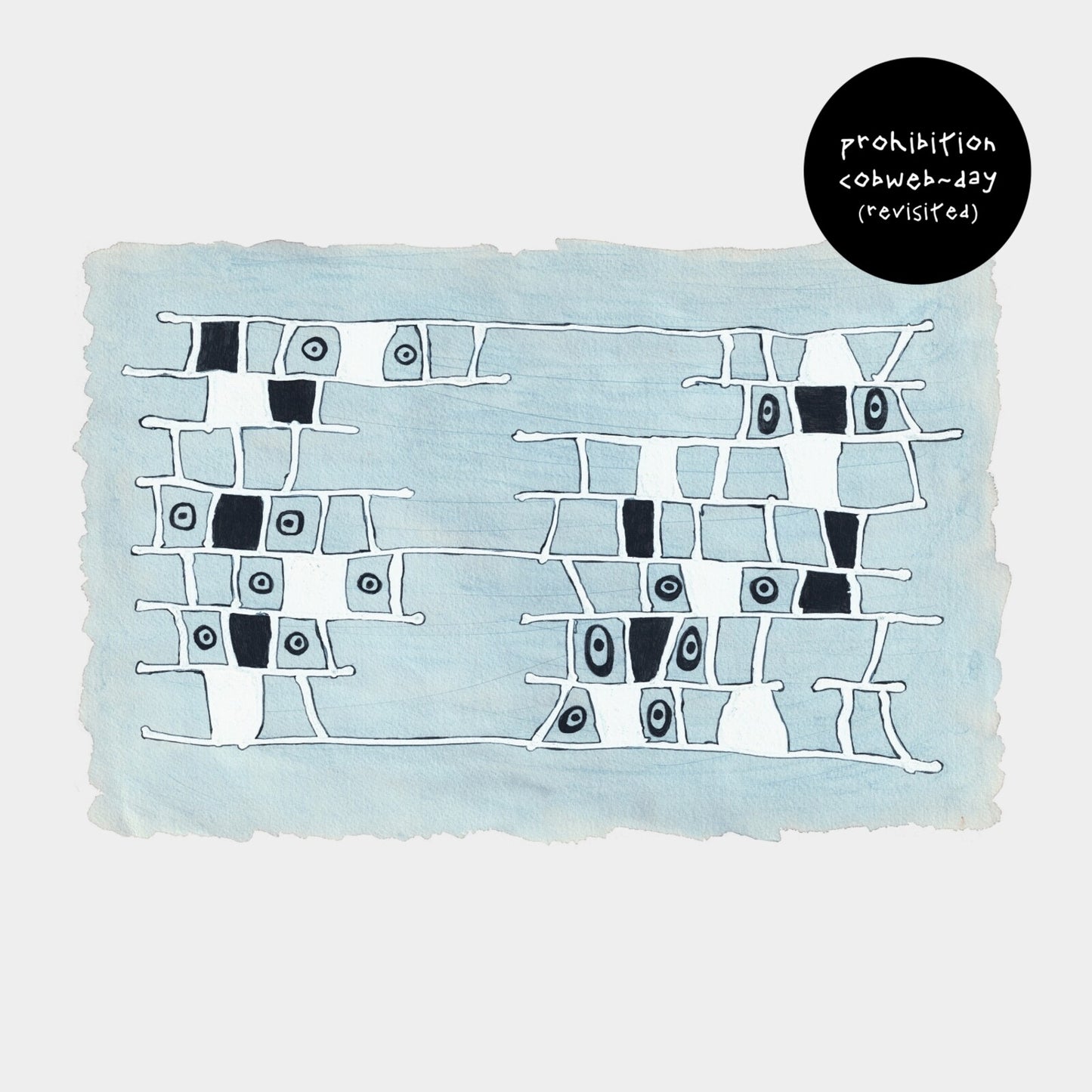 Vinyl record of “Prohibition - Cobweb-Day (Revisited)” with dark, web-like cover art.