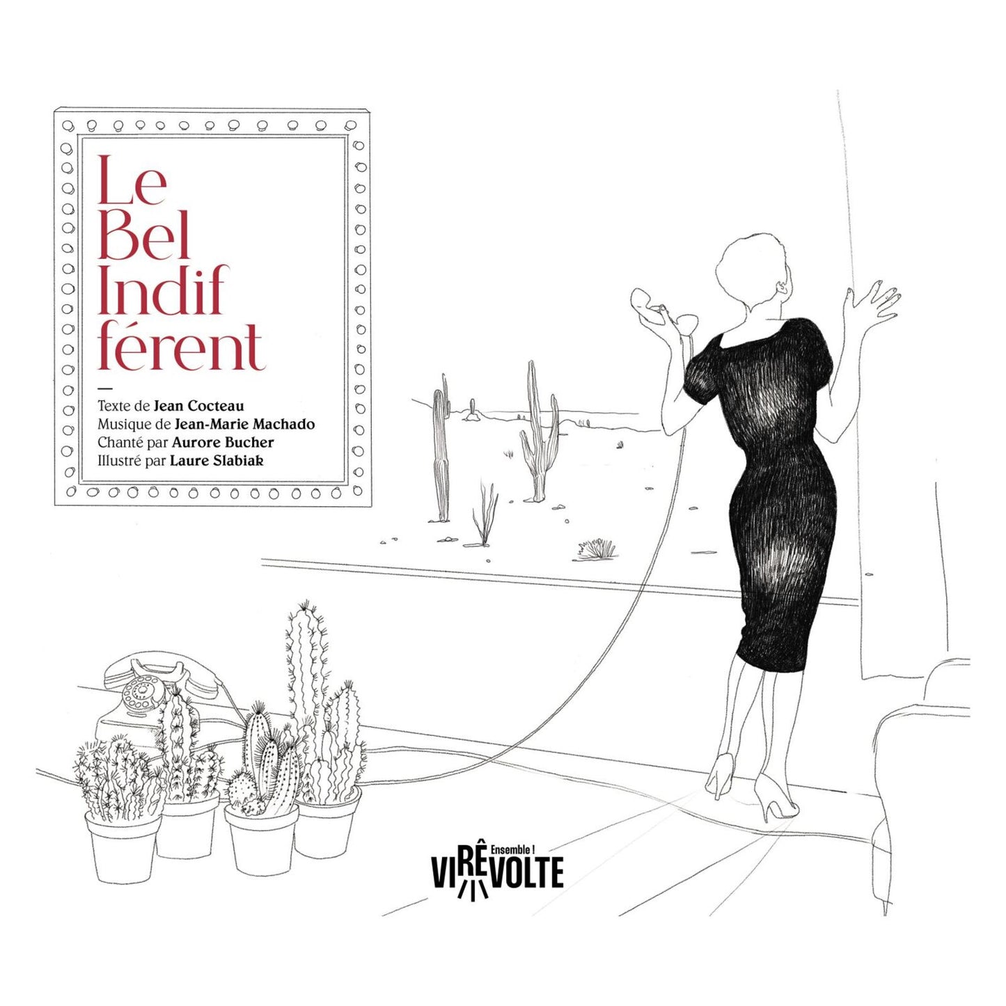 CD cover: black and white line drawing of a woman and landscape.