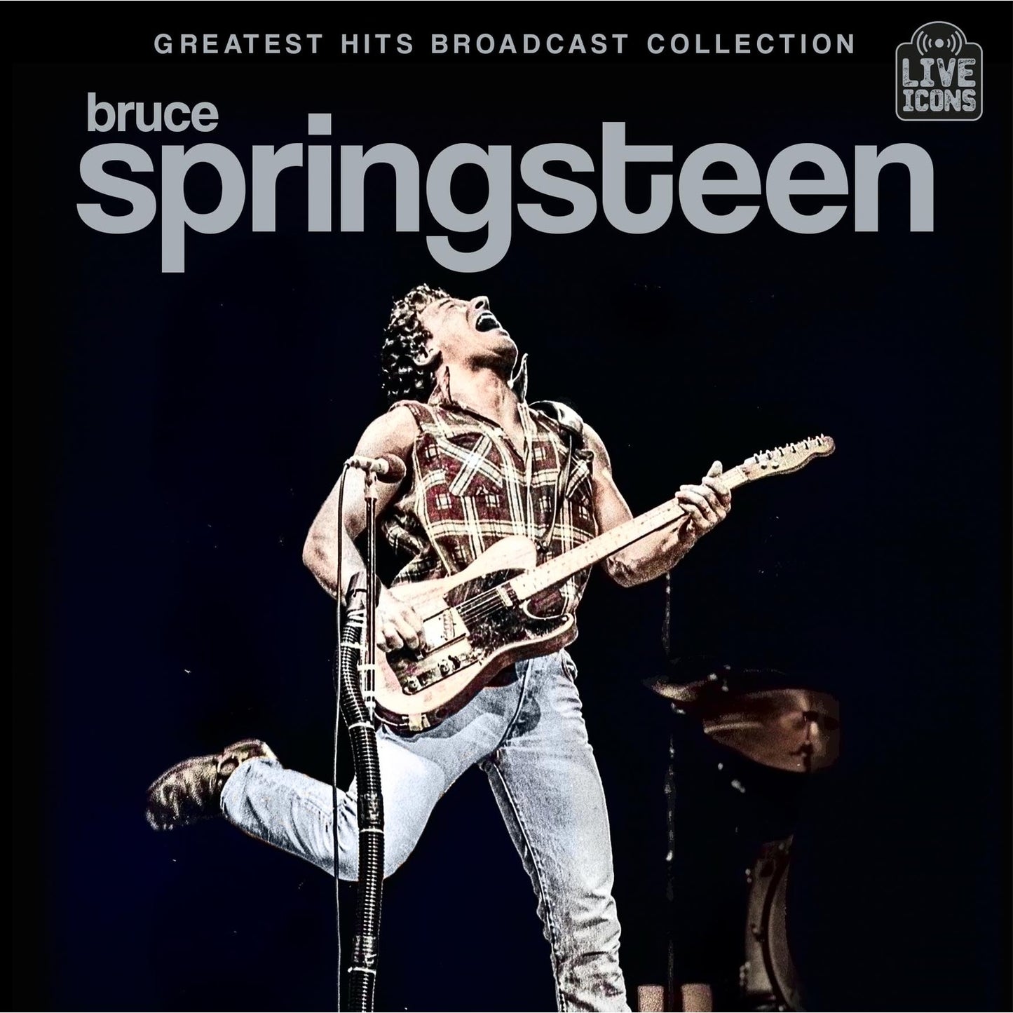 Bruce Springsteen album cover featuring a black and white performance photo.