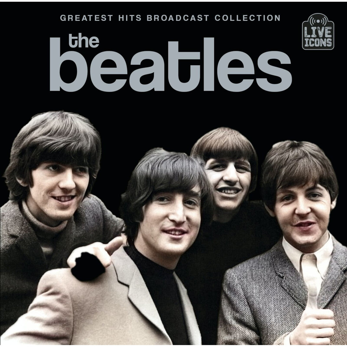 The Beatles album cover featuring the band in coats, smiling at the viewer.