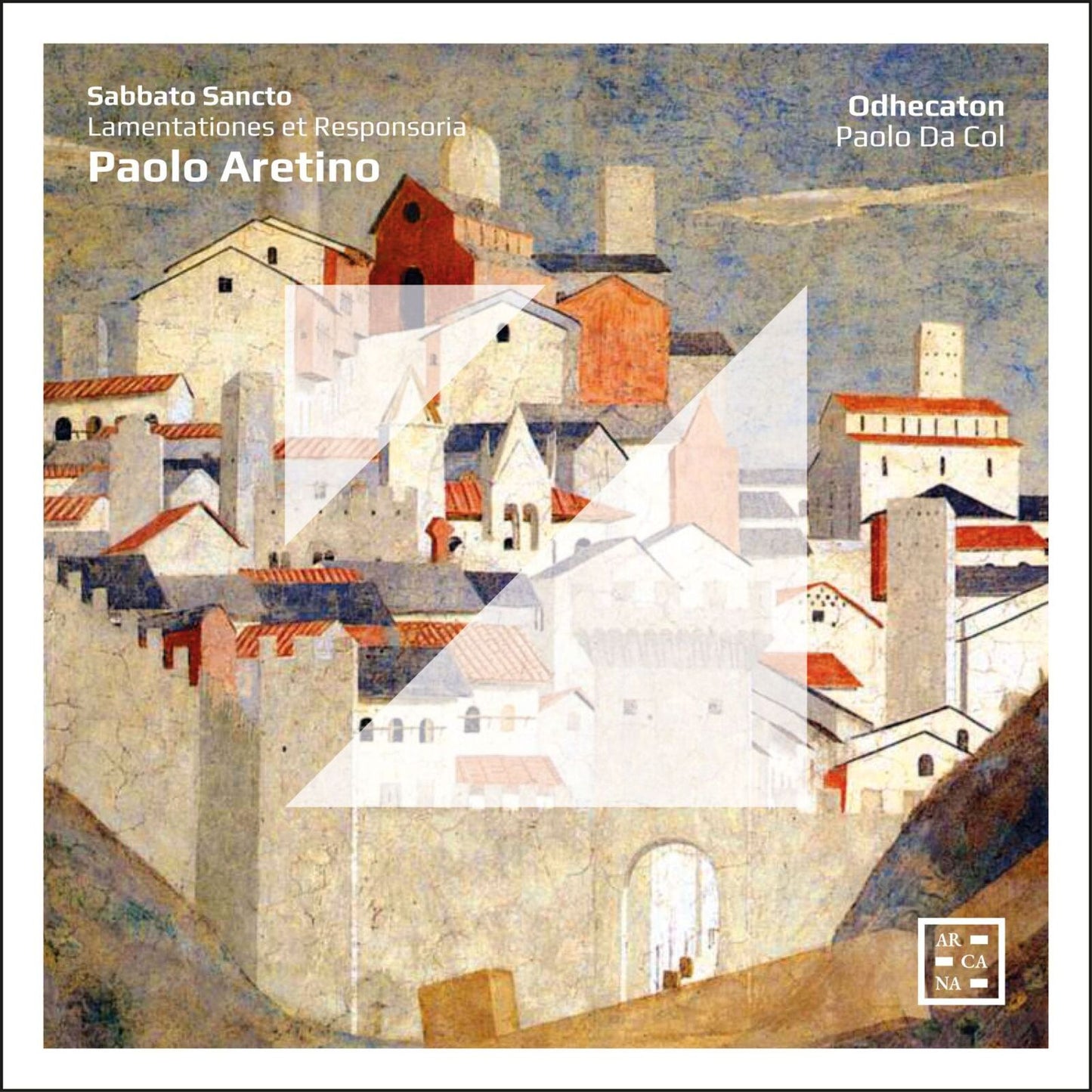 CD cover featuring a colorful, abstract painting of a townscape.