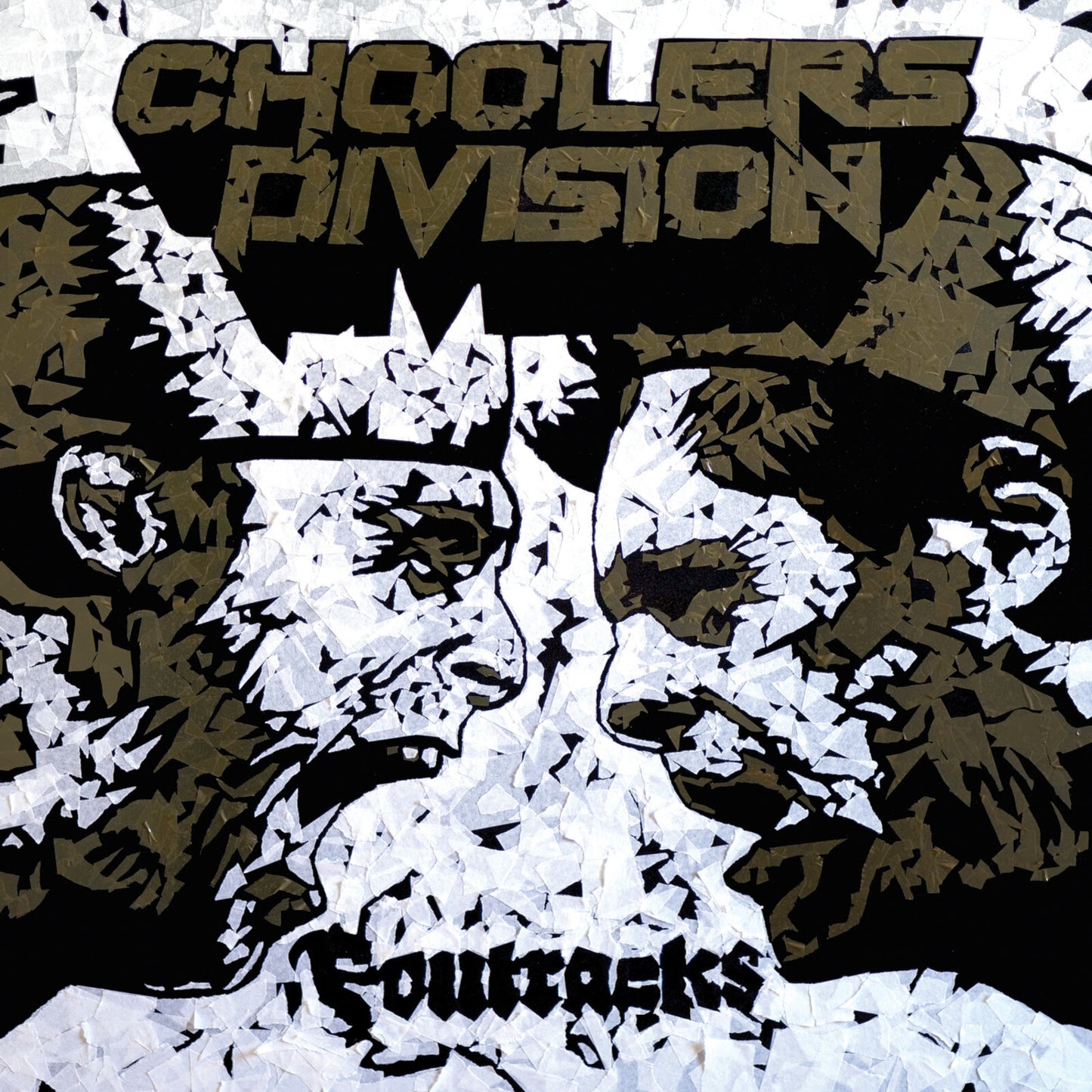 Album cover for Choolers Division - Foutracks, featuring fragmented faces.