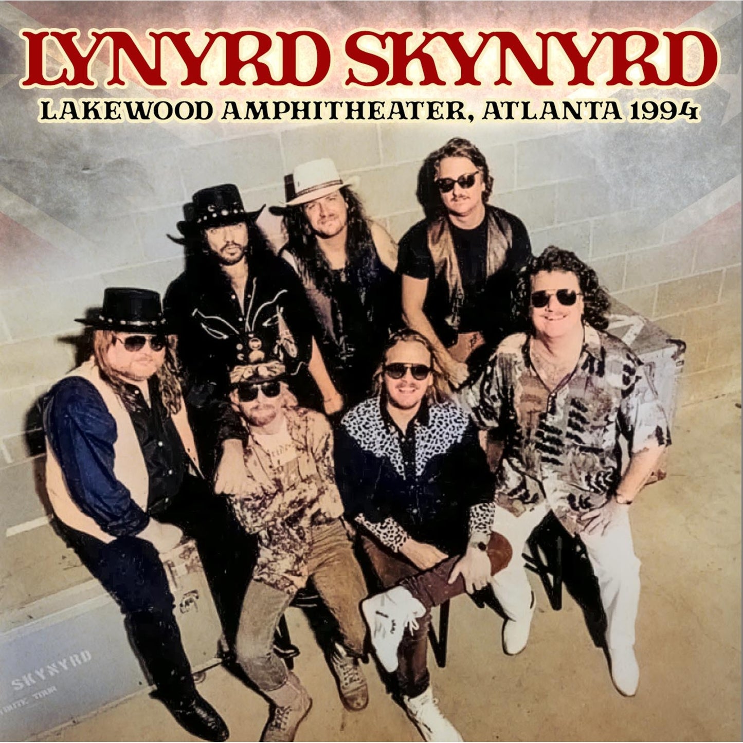 Lynyrd Skynyrd band portrait from 1994, album cover for Lakewood Amphitheater.