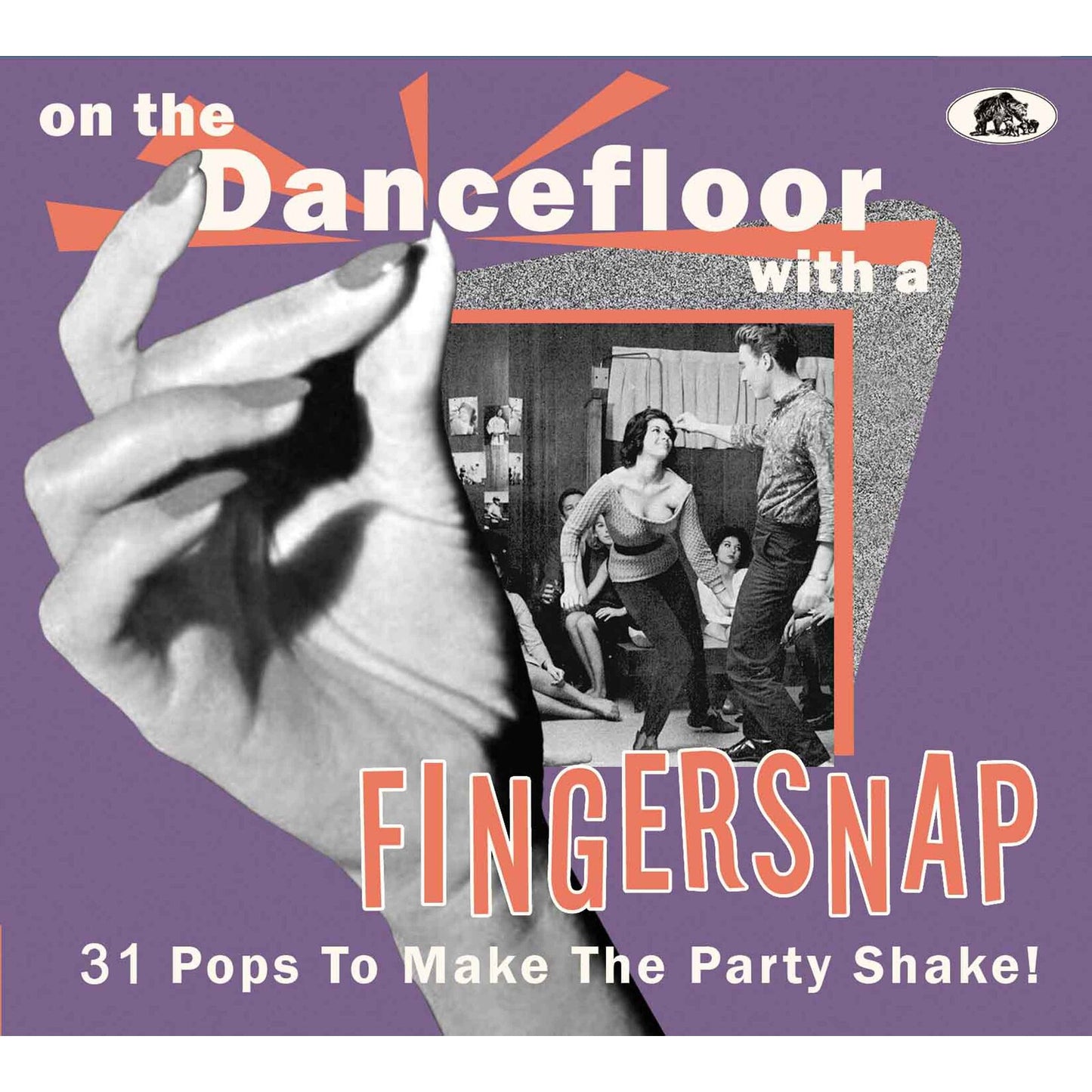 CD cover: purple background, snapping fingers, dancing people, bold text.