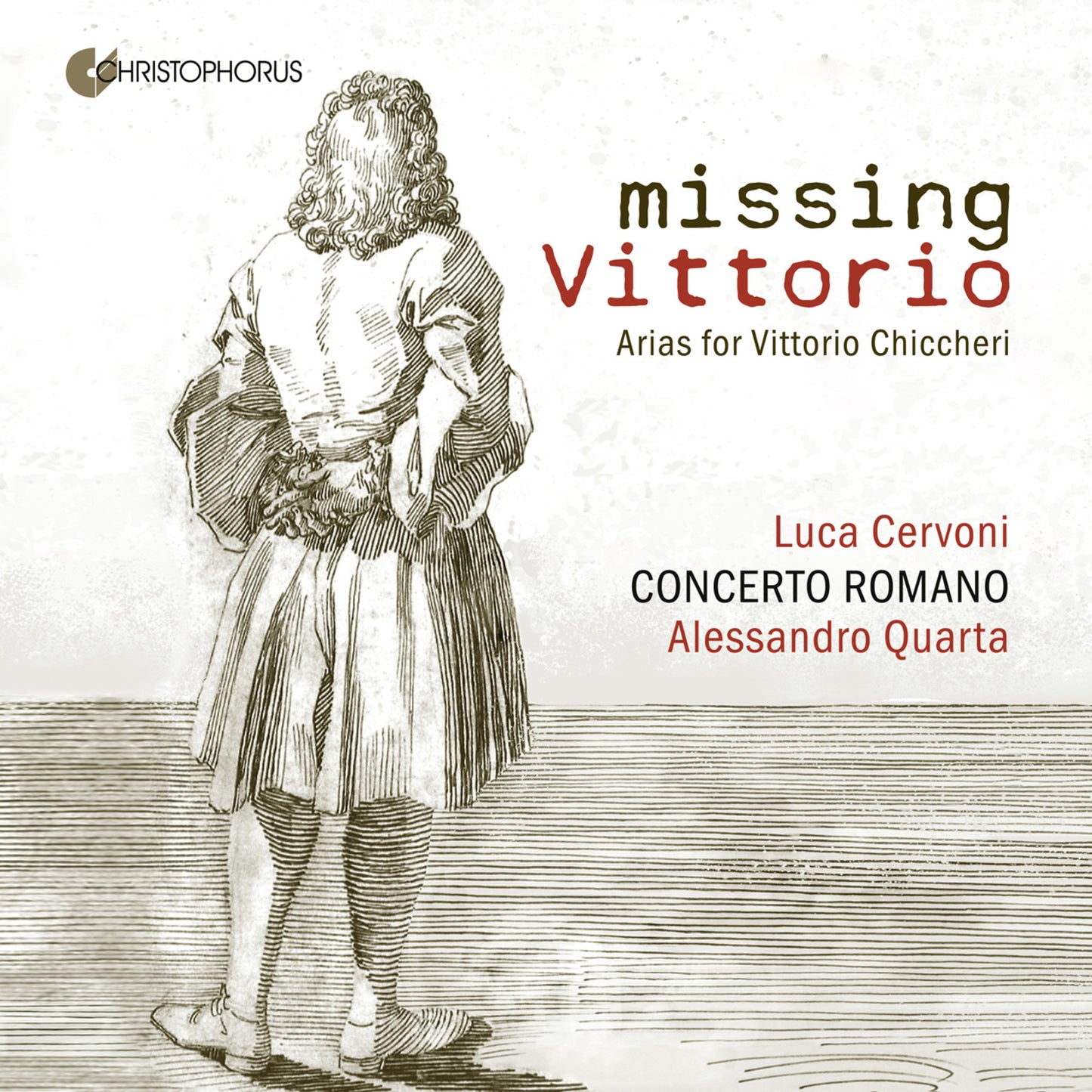 CD cover: sketch of a man from the back, text "missing Vittorio".