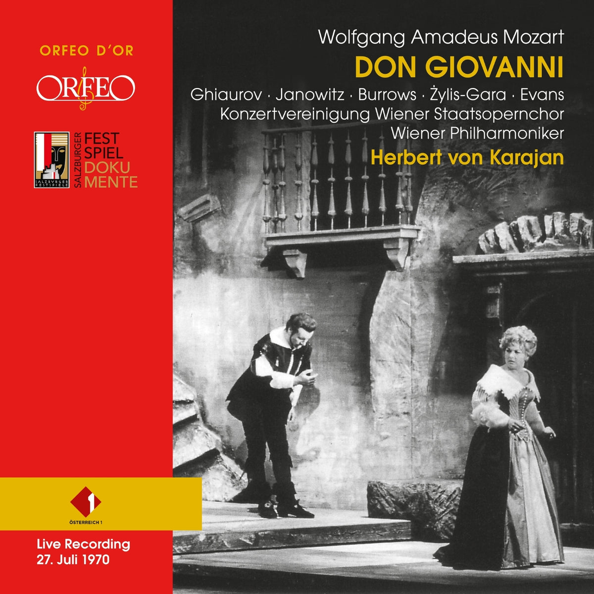 CD cover for Mozart’s *Don Giovanni* featuring opera singers in costume.
