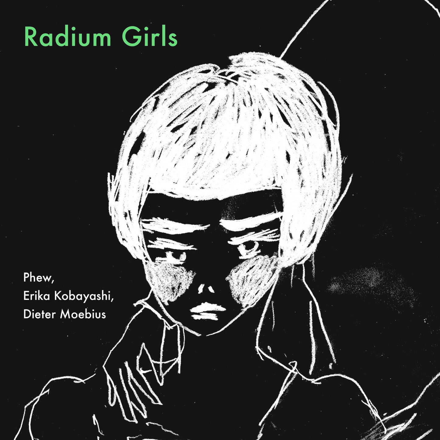 Black and white album cover featuring a sketched portrait of a woman.