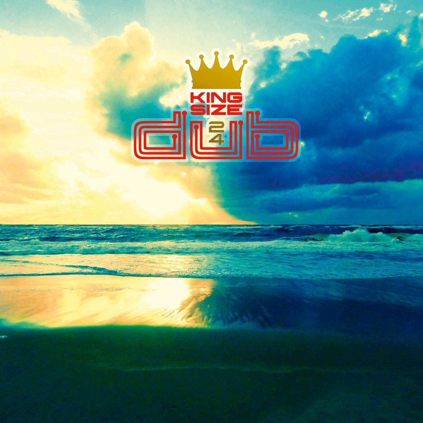 CD cover for “King Size Dub 24” with ocean and sky imagery.