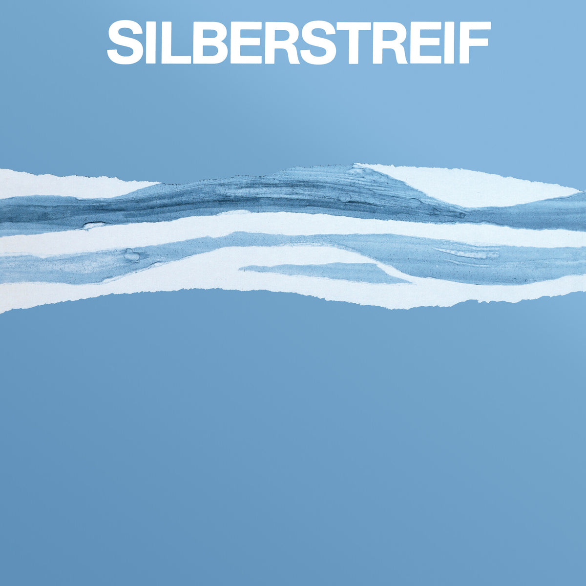 Silberstrief album cover: blue abstract paint strokes and bold text.