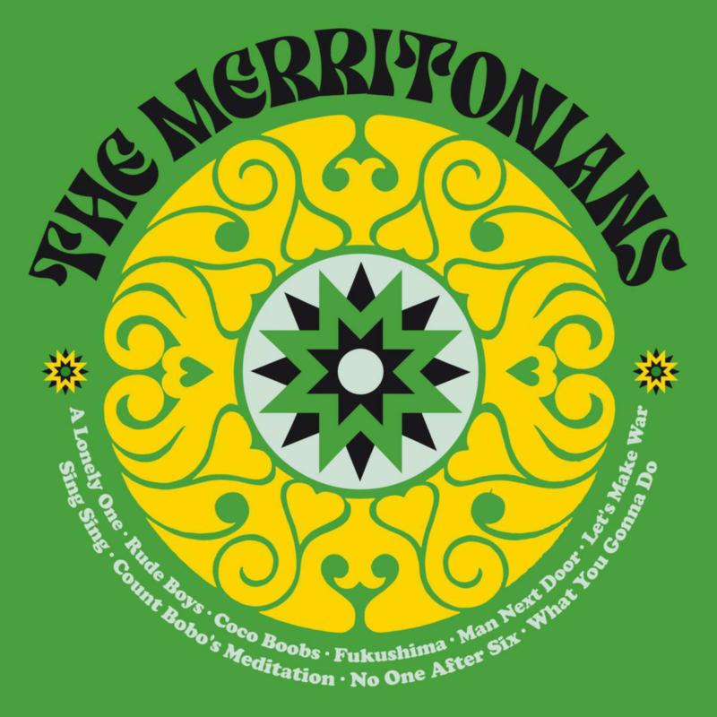 Green album cover with yellow floral design and band name "The Merritonians".