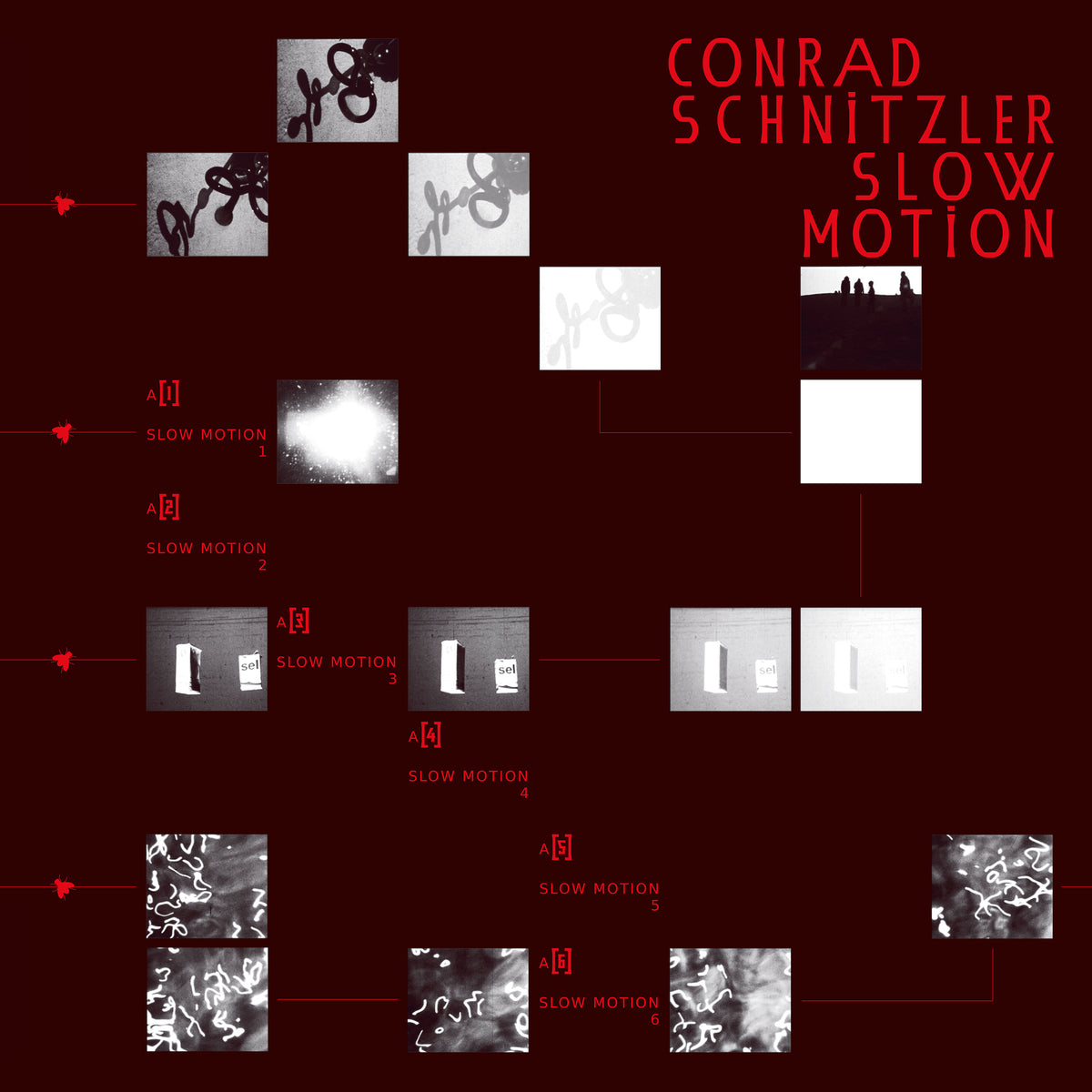 Album cover for Conrad Schnitzler’s “Slow Motion” with abstract imagery.