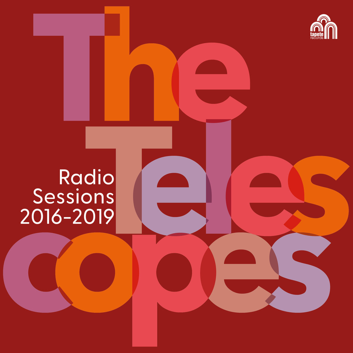 Album cover for "Telescopes The - Radio Sessions (2016-2019)" with colorful text.