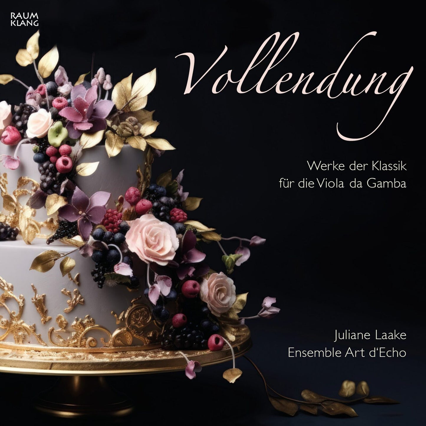 CD cover: ornate cake with flowers, text "Vollendung" and artist names.
