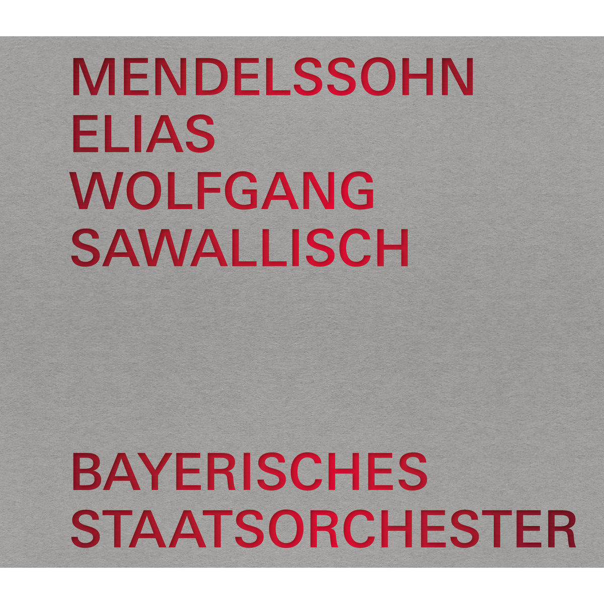 CD cover with text: Mendelssohn's Elias, Bavarian State Orchestra.