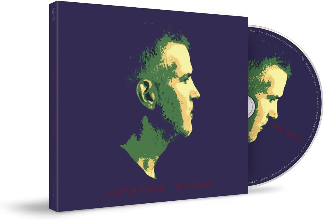 CD cover for Lloyd Cole’s “On Pain” featuring a green and yellow portrait.