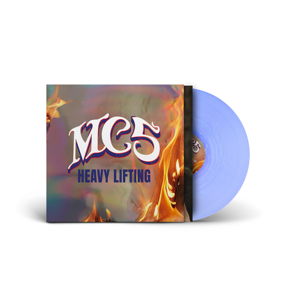 MC5 “Heavy Lifting” purple vinyl LP album cover and record.
