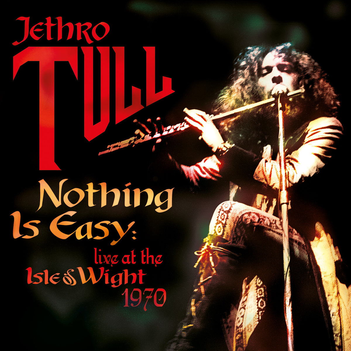 Jethro Tull album cover featuring Ian Anderson playing a flute.