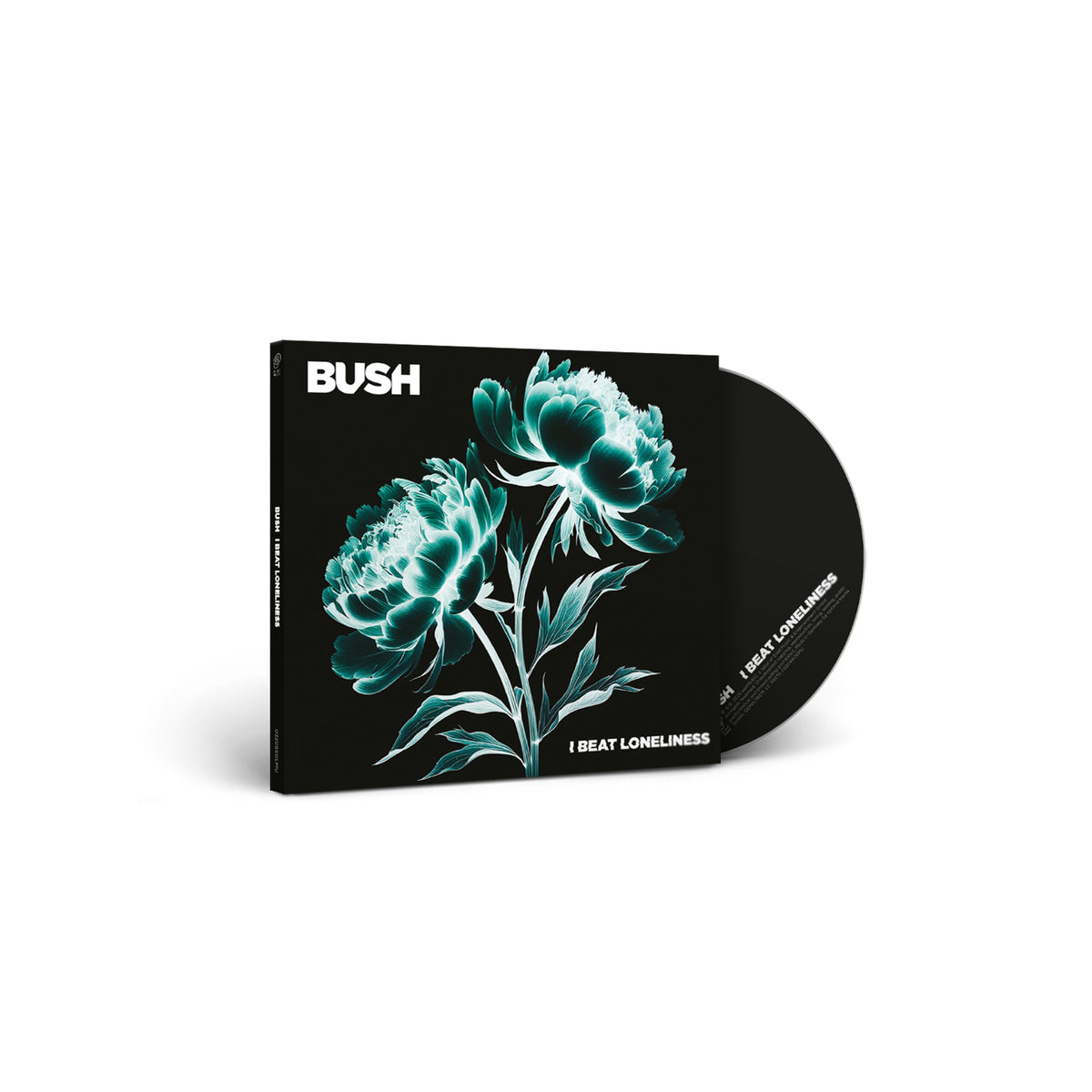 Bush album "I Beat Loneliness" CD case with a dark floral image.