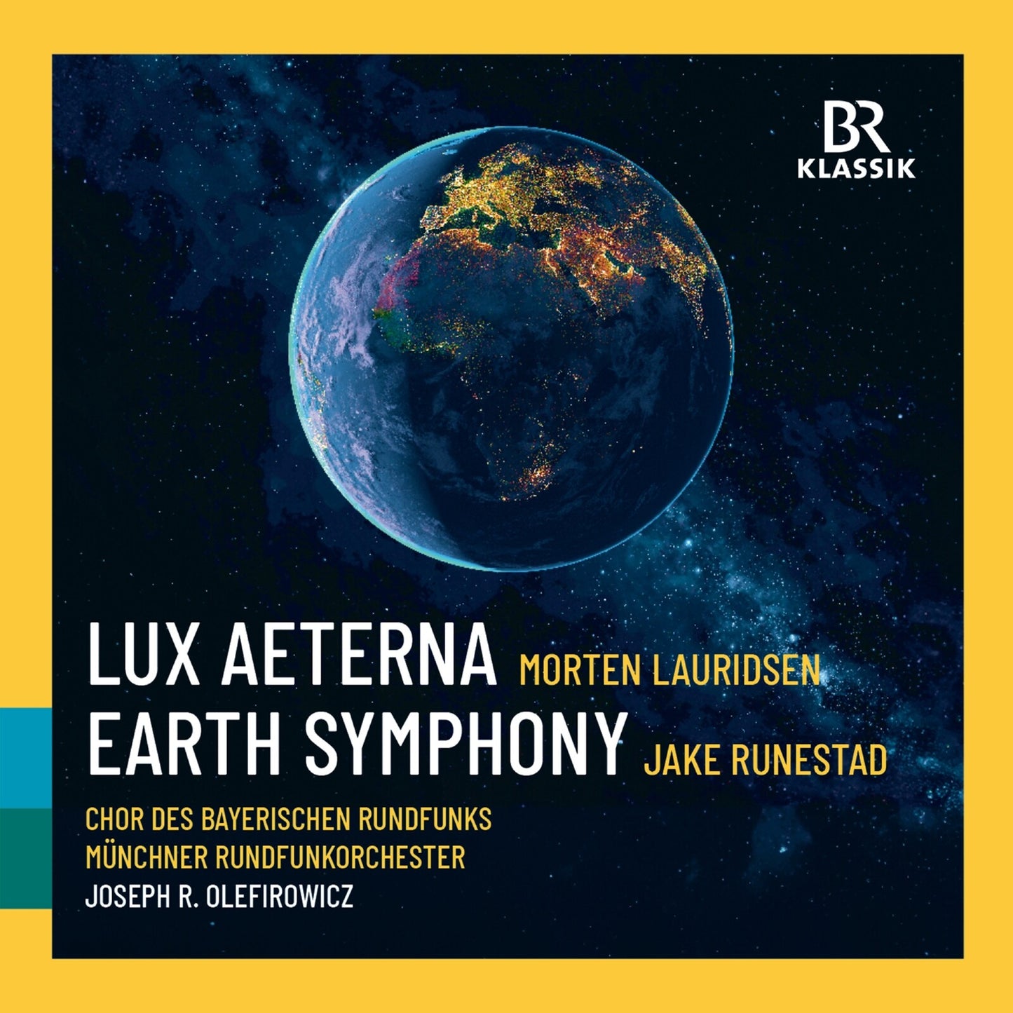 CD cover showing Earth from space with text Lux Aeterna and Earth Symphony.