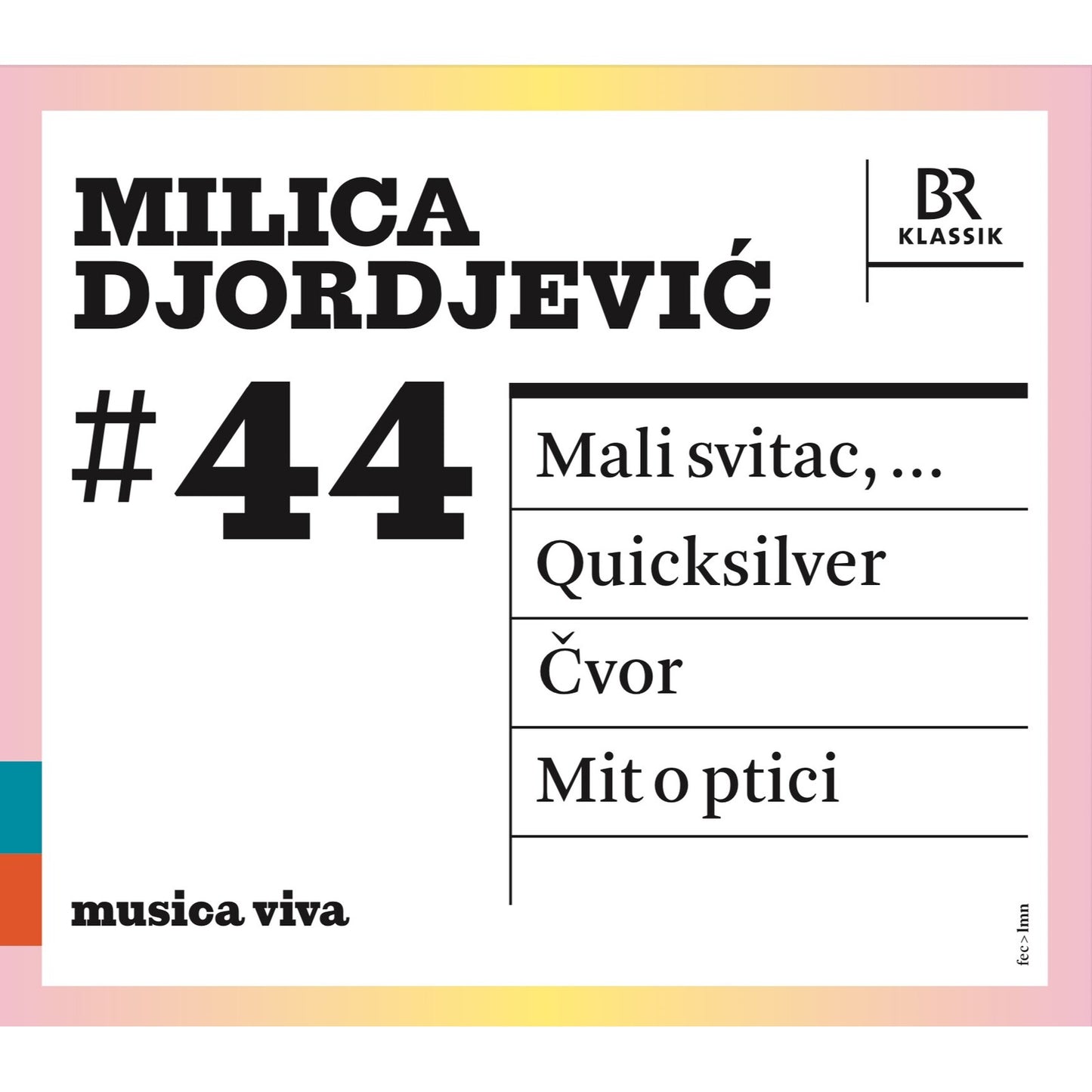 CD cover for Milica Djordjević’s “Mali Svitac” with tracklist and branding.