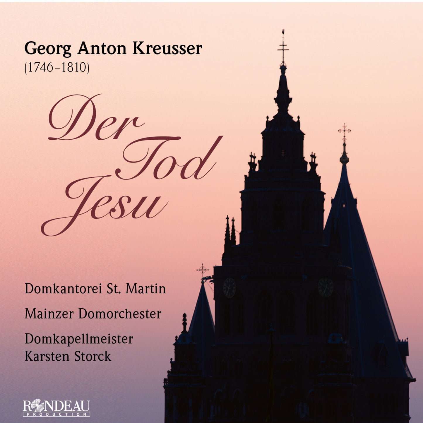 CD cover: Silhouette of St. Martin’s Cathedral with text “Der Tod Jesu”.
