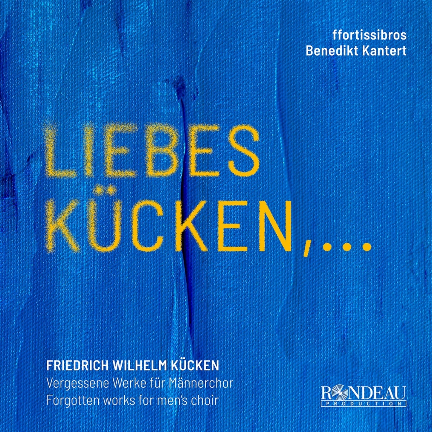 CD cover: blue textured background with gold German text and logo.