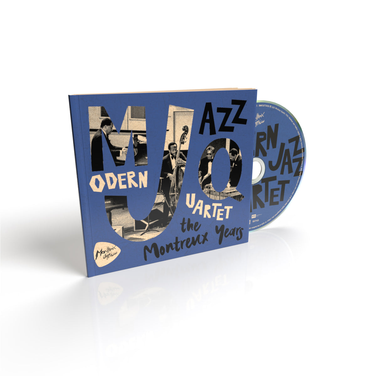 CD case for Modern Jazz Quartet’s “The Montreux Years” album, blue cover.