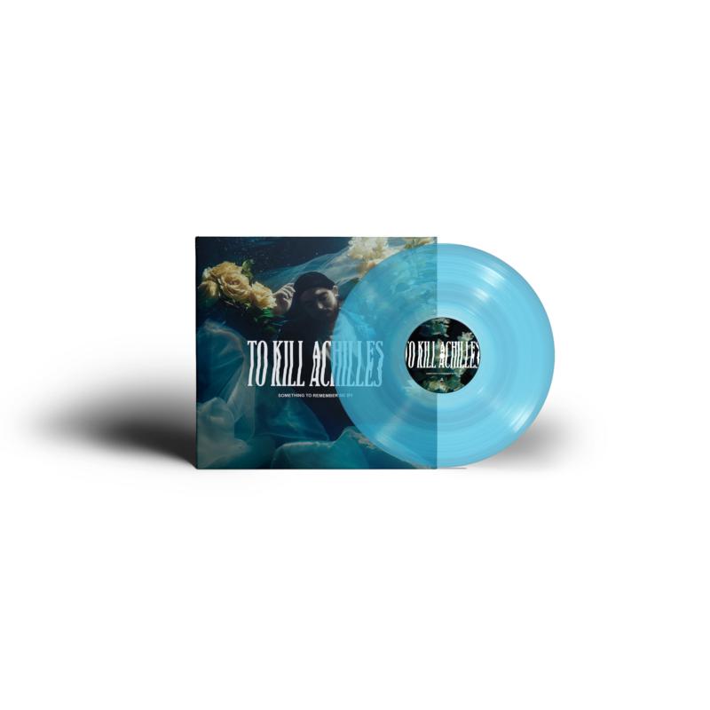 “To Kill Achilles” vinyl record with blue translucent disc and cover art.
