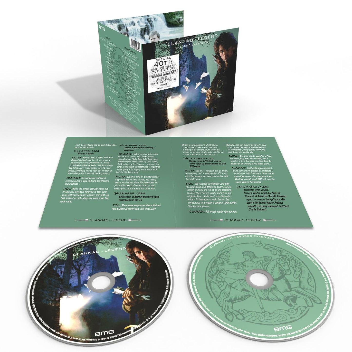Clannad Legend 2CD set with open digipak case, liner notes, and two printed discs.
