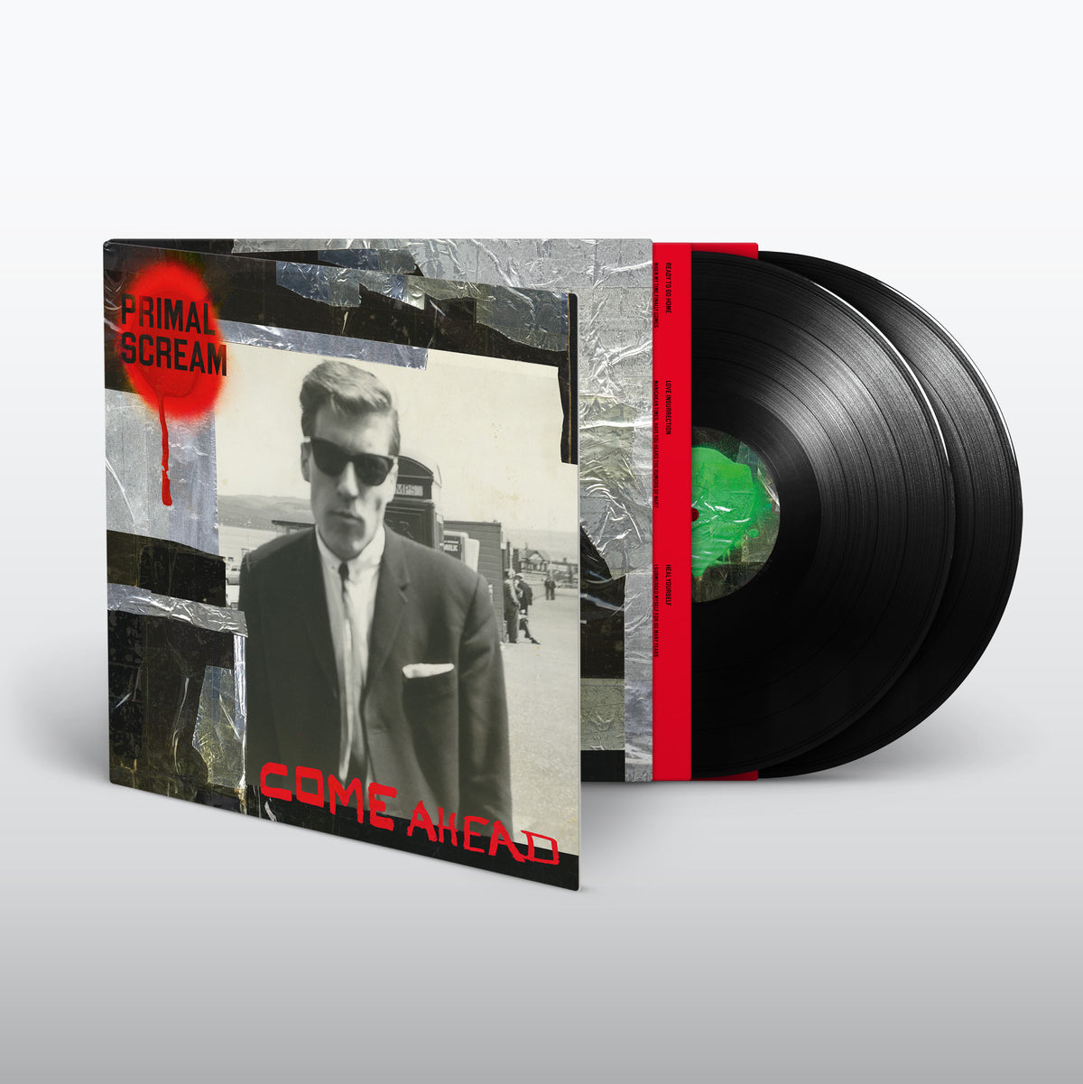Primal Scream “Come Ahead” vinyl record with a man in sunglasses.