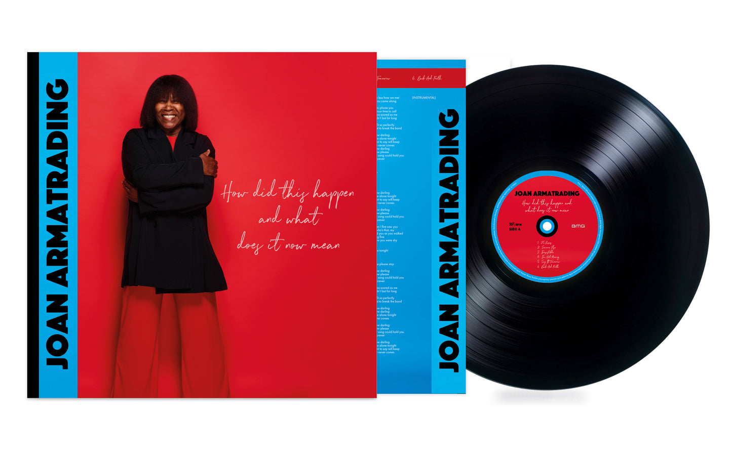 Joan Armatrading vinyl record with portrait and song lyrics on cover.